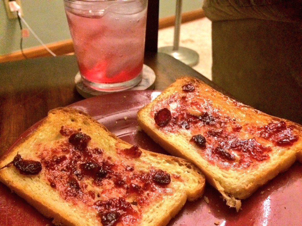 One of the simple joys in life: Toast made with fresh bread.